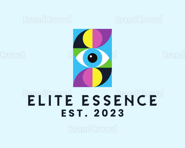 Colorful Retro Eye Letter Logo