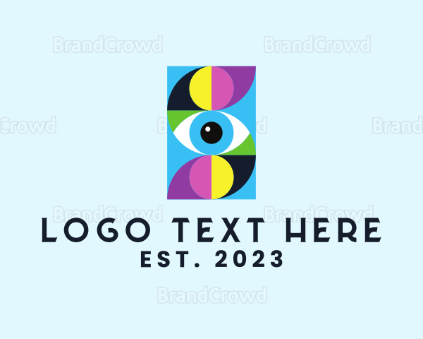 Colorful Retro Eye Letter Logo