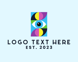 Ophthalmologist - Colorful Retro Eye Letter logo design