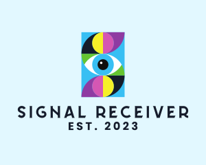 Colorful Retro Eye Letter  logo design