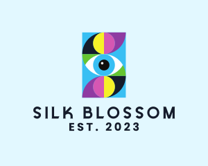 Colorful Retro Eye Letter  logo design