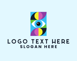 Colorful Retro Eye Letter  Logo