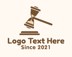 Law Office - Brown Gavel Hourglass logo design