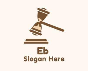 Brown Gavel Hourglass Logo