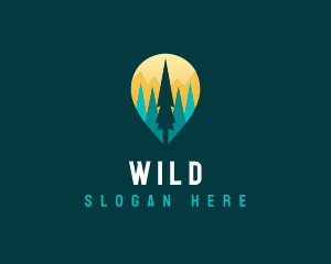 Forest Location Pin Logo