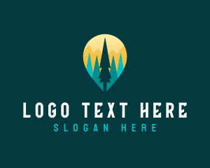 Accommodation - Forest Location Pin logo design