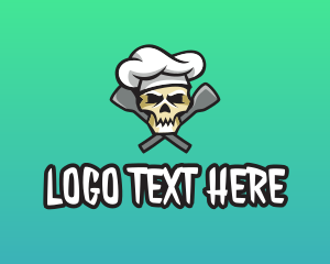 Master Chef - Skull Spatula Chef logo design