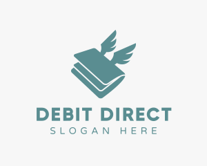 Debit - Credit Wallet Wings logo design
