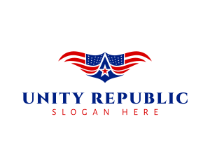 Republic - Flag Wings Letter A logo design