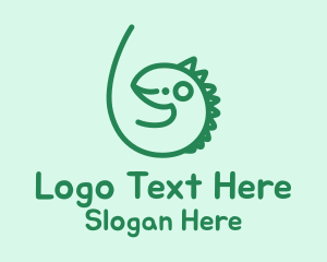 Gecko - Cute Green Iguana logo design