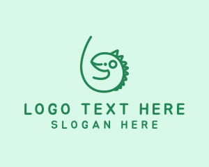 Cartoon Character - Iguana Zoo Vet logo design
