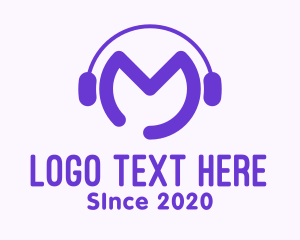 Mixer - Purple Disc Jockey Letter M logo design