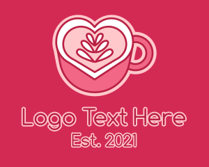 Caffeine - Heart Coffee Mug logo design