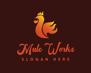 Spicy Chicken Flame logo design