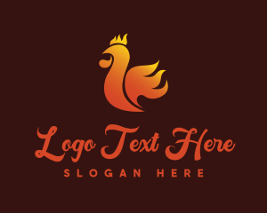 Rooster - Spicy Chicken Flame logo design
