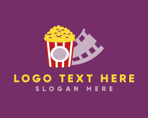 Movie Review - Popcorn Cinema Film logo design
