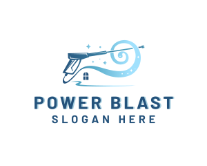 Power Washer House Cleaning logo design