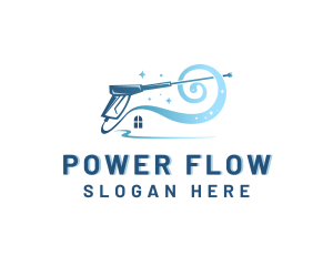 Power Washer House Cleaning logo design