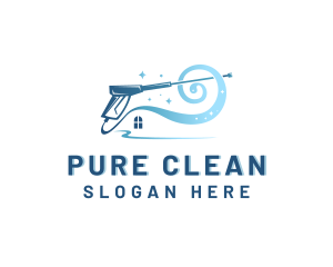 Power Washer House Cleaning logo design