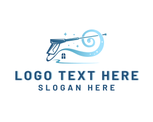 Housekeeping - Power Washer House Cleaning logo design