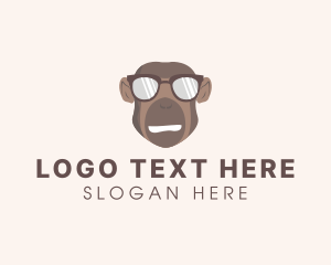 Simian - Sunglasses Monkey Wildlife logo design