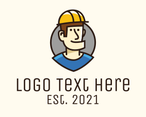 Factory Worker - Hard Hat Man logo design