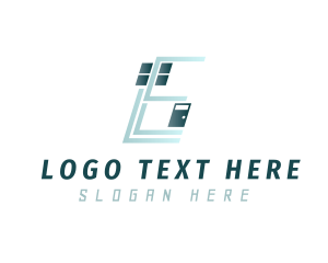 Builder - Modern House Letter E logo design