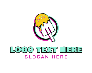 Shop - Glitch Popsicle Dessert logo design