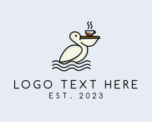 Stork - Pelican Cafe Monoline logo design