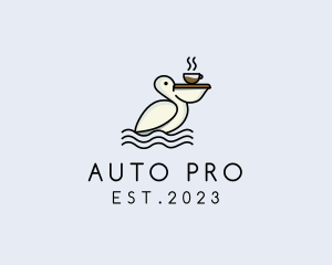 Americano - Pelican Cafe Bird logo design