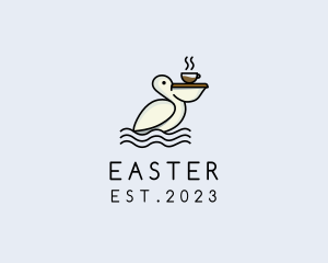 Hot Drinks - Pelican Cafe Bird logo design