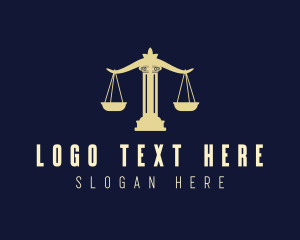Legal Attorney - Justice Pillar Scale logo design