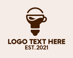 Light - Brown Light Bulb Cafe logo design