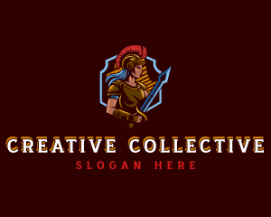 Gladiator Woman Gaming logo design