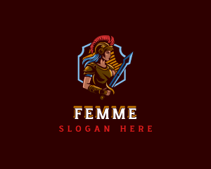 Gladiator Woman Gaming logo design