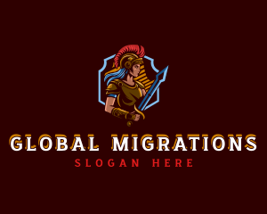 Gladiator Woman Gaming logo design