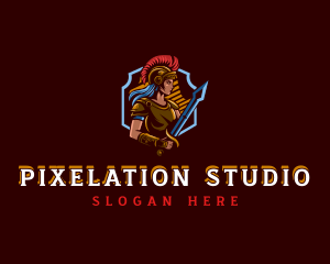 Gladiator Woman Gaming logo design