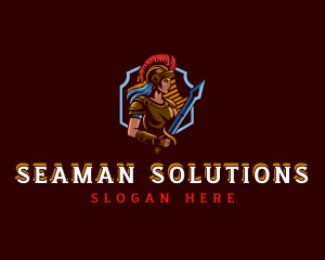 Gladiator Woman Gaming logo design