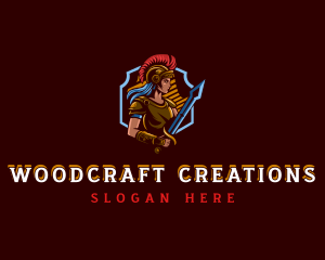 Gladiator Woman Gaming logo design