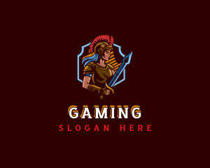 Gladiator Woman Gaming logo design