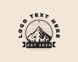 Hiker - Summit Mountain Peak logo design