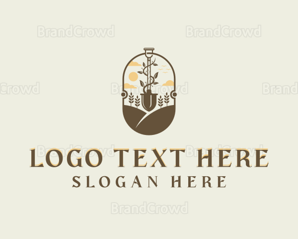 Gardening Shovel Landscaping Logo