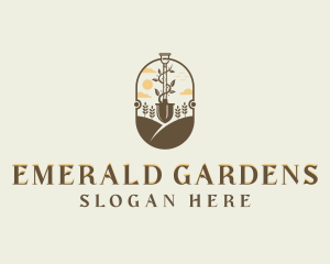 Gardening Shovel Landscaping logo design