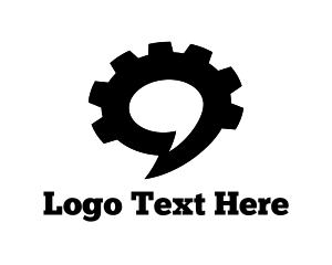 Conversation - Black Cogwheel Talk logo design