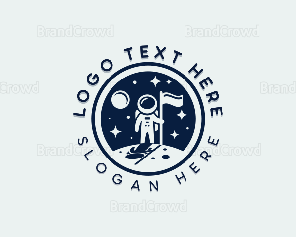 Moon Flag Astronaut Logo