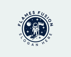 Moon Flag Astronaut Logo