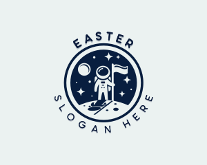 Career - Moon Flag Astronaut logo design