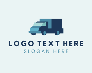 Semi Trailer - Blue Freight Trucking logo design