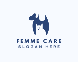 Cat & Dog Pet Care logo design