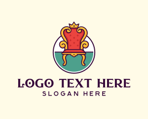 Throne - Royal Chair Furniture logo design